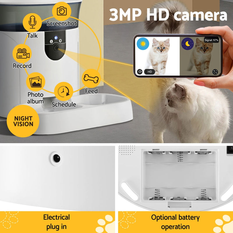 i.Pet Automatic Pet Feeder Dog Cat Camera Wifi Smart Food Dispenser Timer 7L APP — image 6