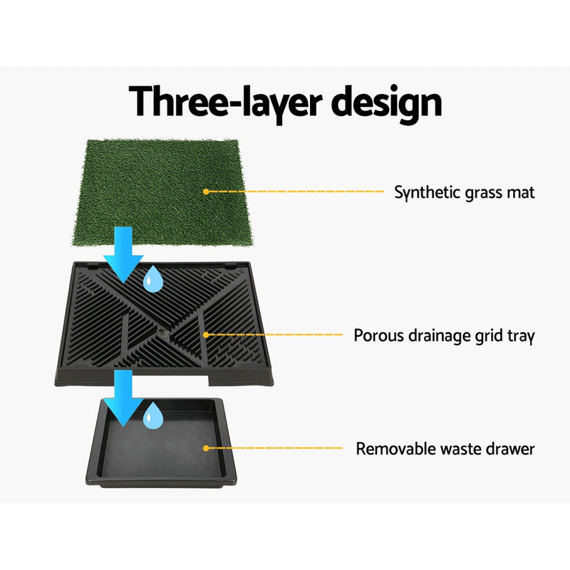 i.Pet Pet Training Pad Dog Potty Toilet Large Portable With Tray Grass 2 Mats — image 5
