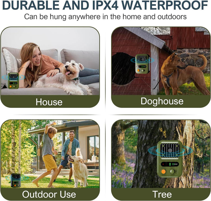 Rechargeable Ultrasonic Anti-Bark Device for Dogs – 50 ft, Green — image 2