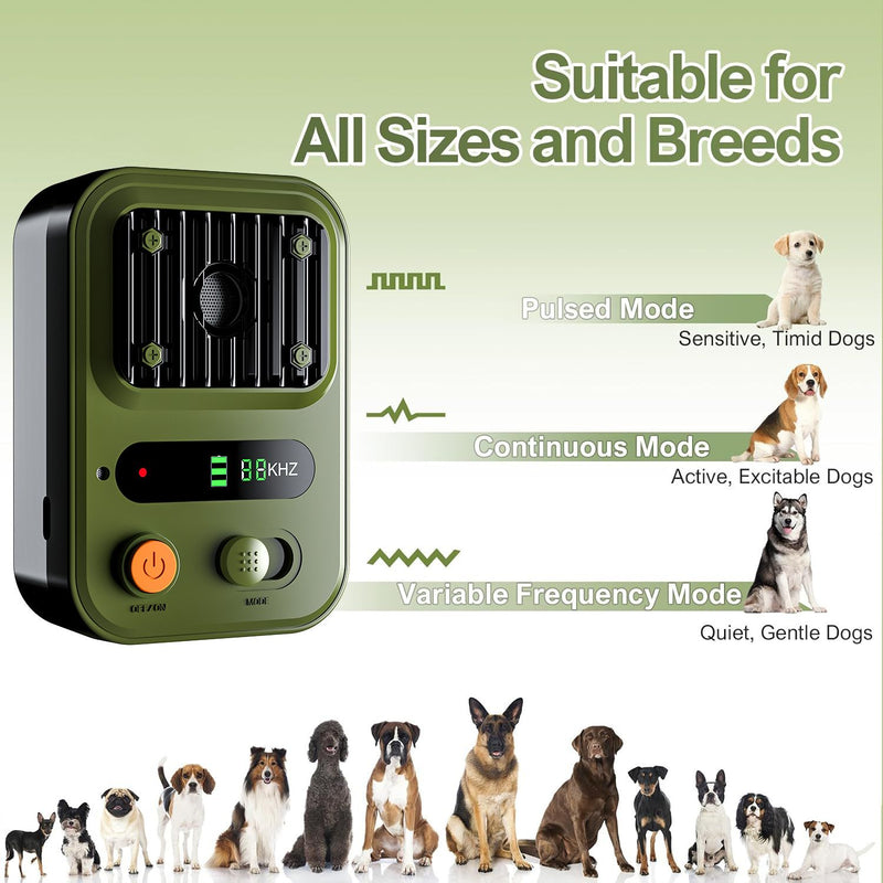 Rechargeable Ultrasonic Anti-Bark Device for Dogs – 50 ft, Green — image 3
