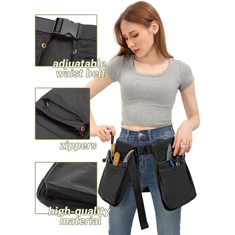 Dog Training Treat Pouch with Detachable Pockets – Waist Belt (Black)