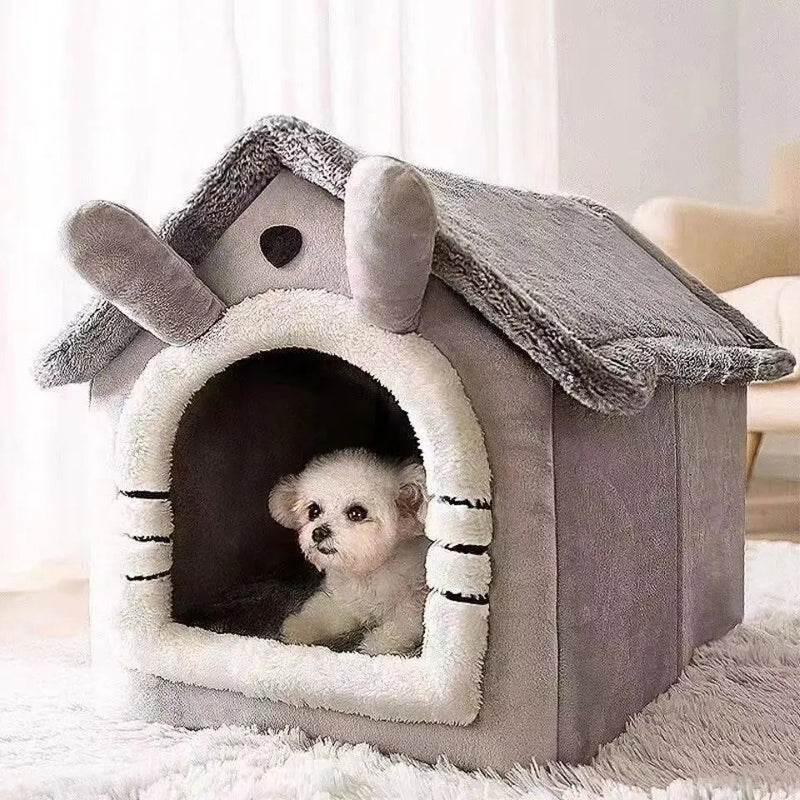 Soft Indoor Dog House & Bed, Washable Grey — image 4