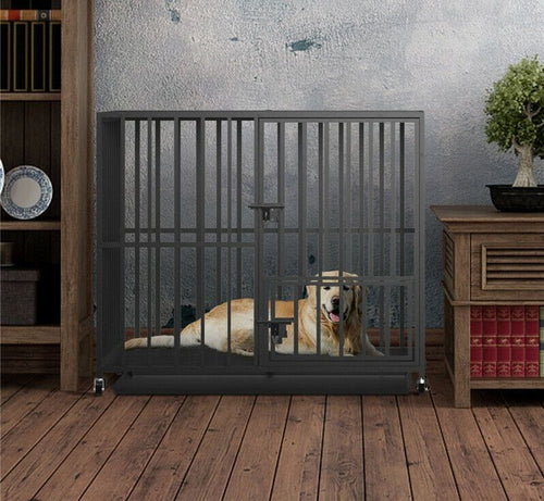 Heavy Duty Dog Cage Kennel on Wheels – 38in
