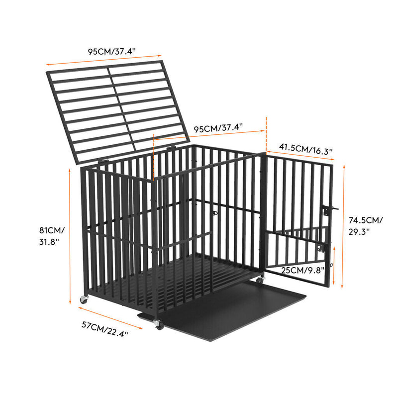 38 Heavy Duty Dog Cage Large XL XXL Pet Kennel on Wheels — image 3