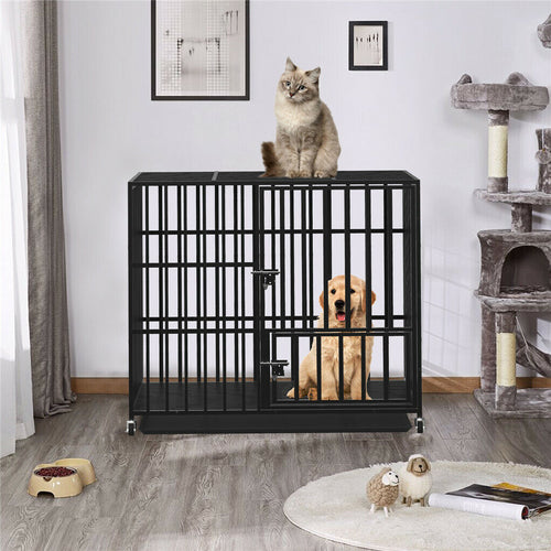 Heavy Duty Dog Cage Playpen on Wheels – 42in (XL)