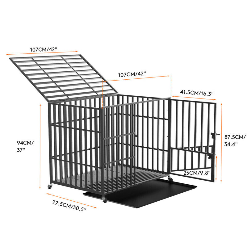 42 XL Heavy Duty Dog Cage Playpen Kennel w/ Wheels — image 2