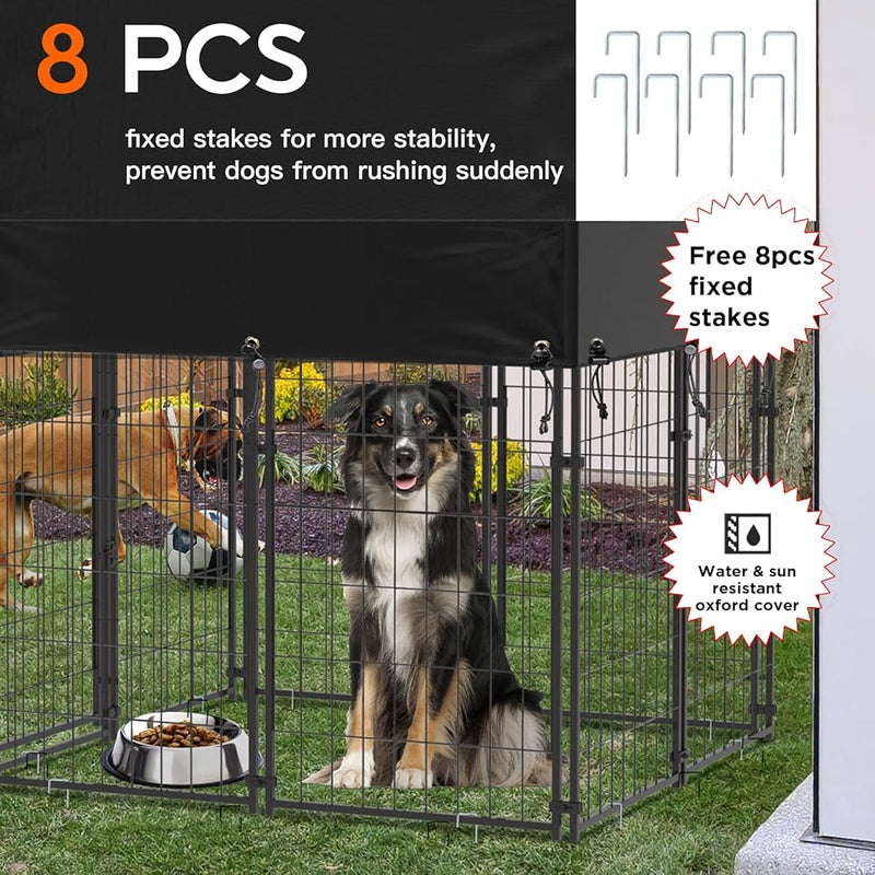 Outdoor Dog Kennel XS Pet Cage with Roof & Cover 127x120x134cm — image 2