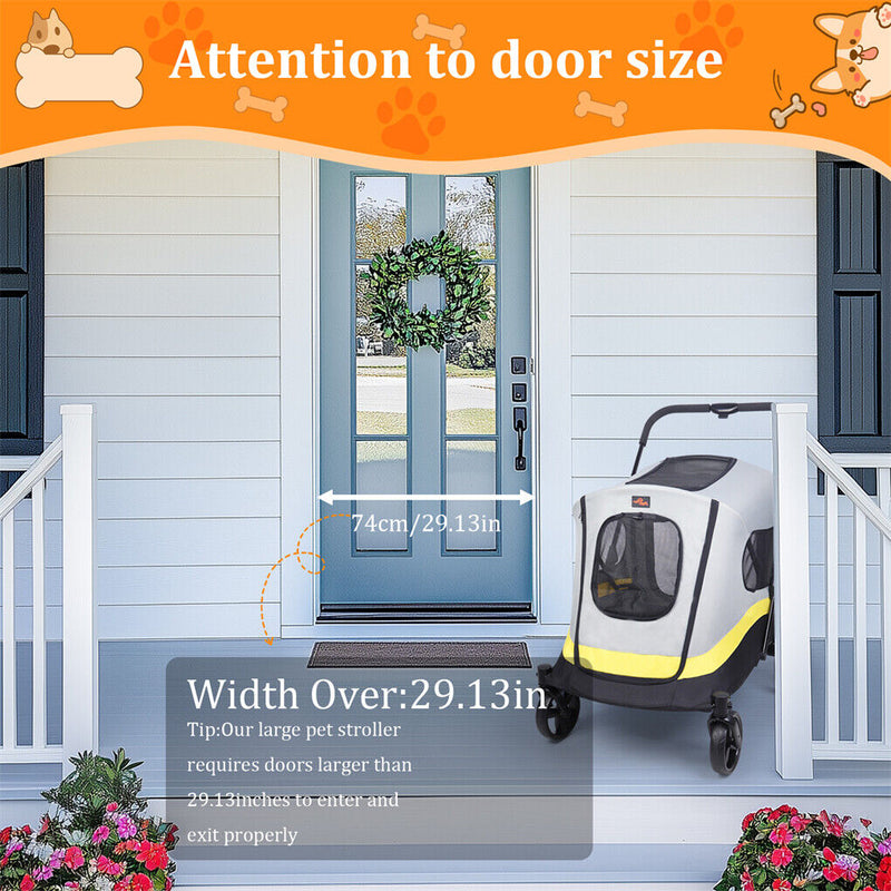 Dog Stroller w/ Rain Cover Foldable Pet Cart — image 4