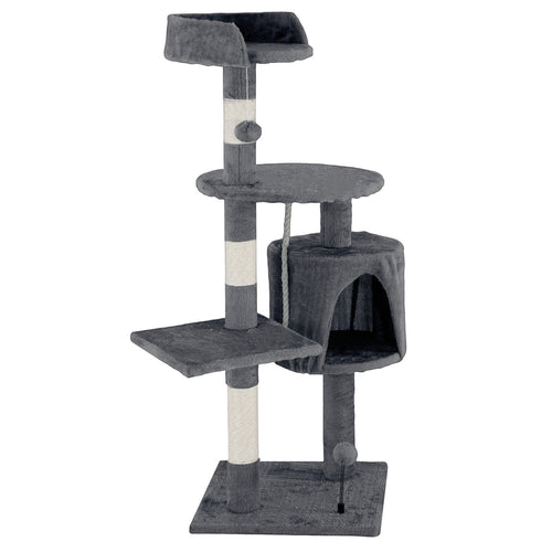 Multi-Level Cat Tower Scratching Post Condo, 112cm (Dark Grey)
