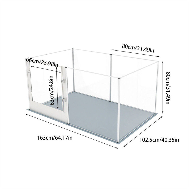 Large Acrylic Dog Playpen 163x102.5x80CM, 6 Panels — image 2