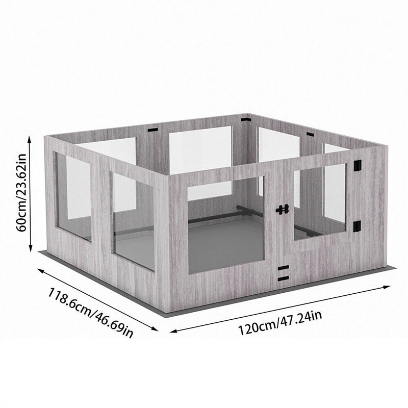 Indoor Dog Pen Tempered Glass Kennel w/ Pad — image 7