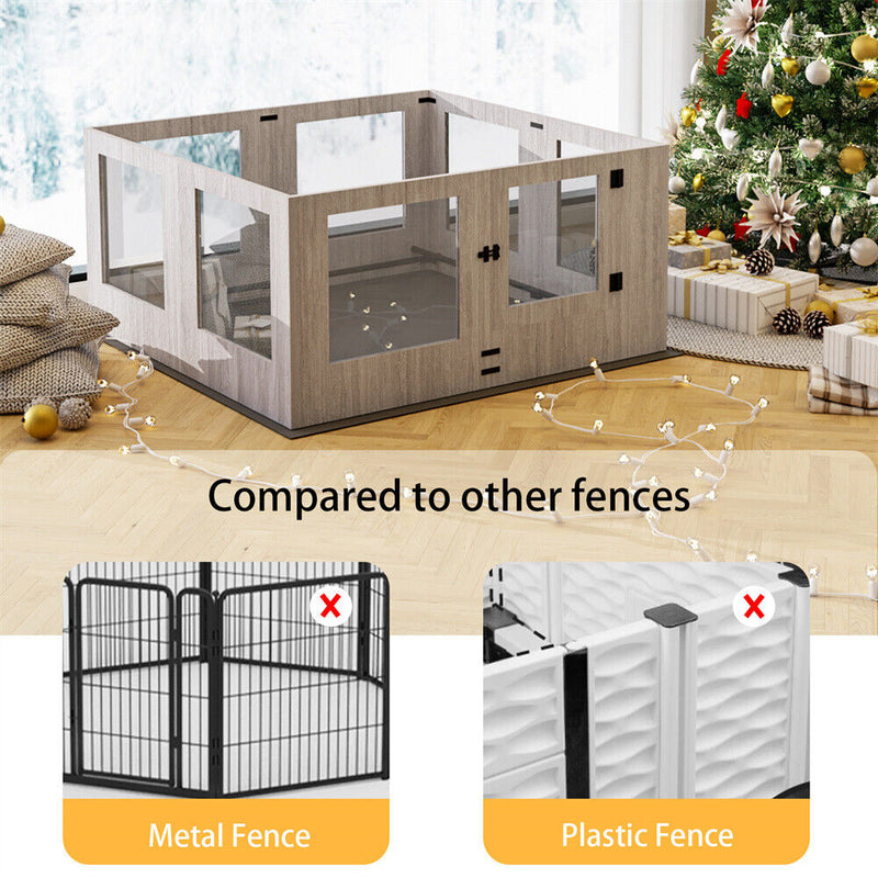 Indoor Dog Pen Tempered Glass Kennel w/ Pad — image 10