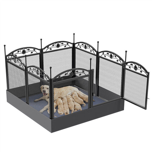 Metal Dog Playpen Indoor Fence with Waterproof Pad (XL)