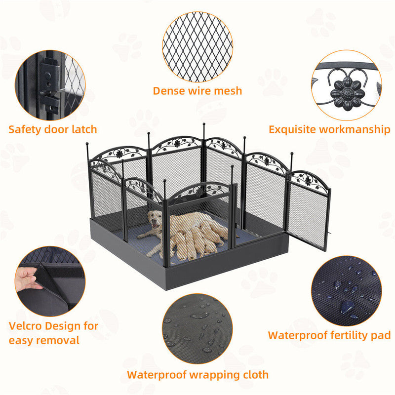 XL Metal Dog Playpen Indoor Fence with Waterproof Pad — image 9