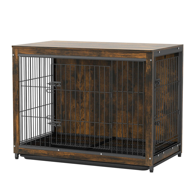 Large Wooden Dog Crate Kennel End Table Nightstand 100x59x74cm — image 2