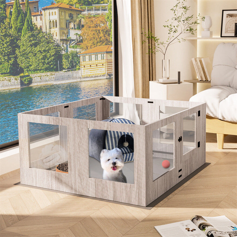 Large Dog Indoor Whelping Box, Tempered Glass & MDF — image 7