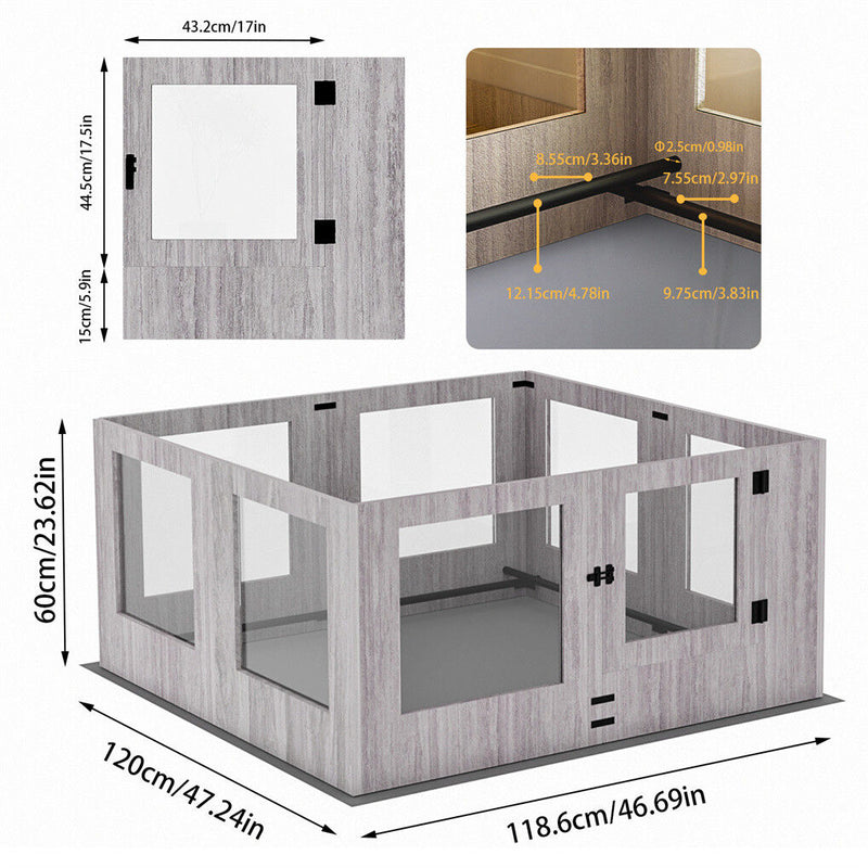 Large Dog Indoor Whelping Box, Tempered Glass & MDF — image 9
