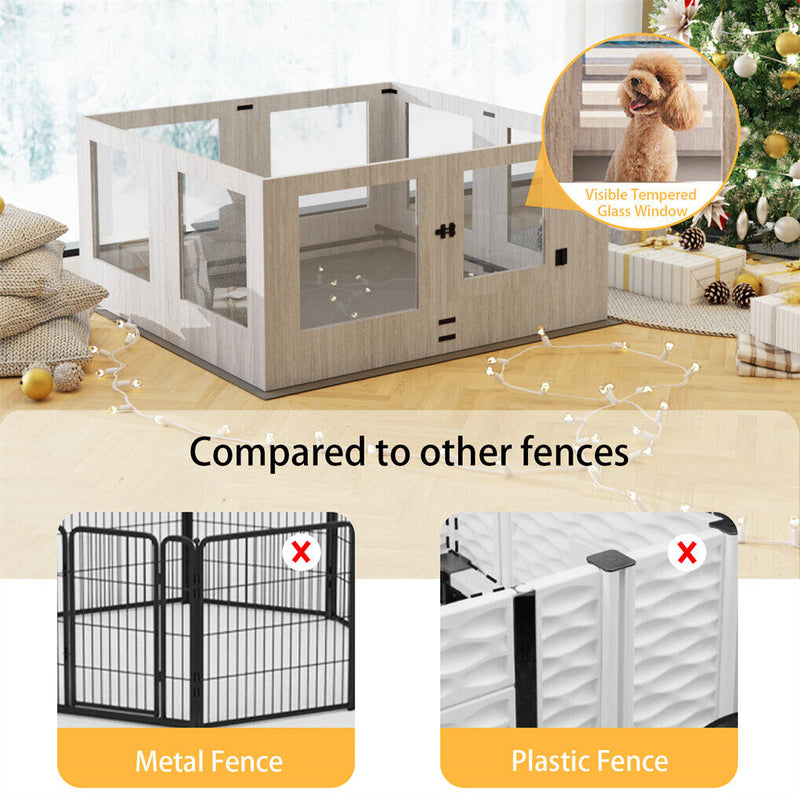 Large Dog Indoor Whelping Box, Tempered Glass & MDF — image 10