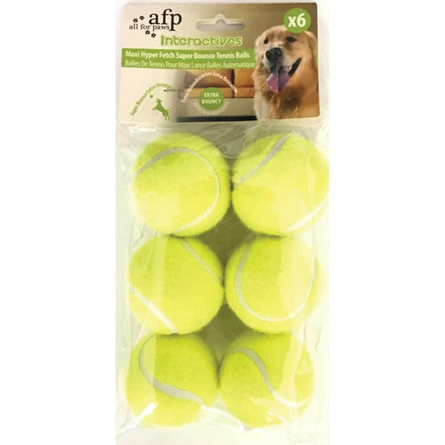 AFP Hyper Super-Bounce Fetch Tennis Balls, 6 Pack