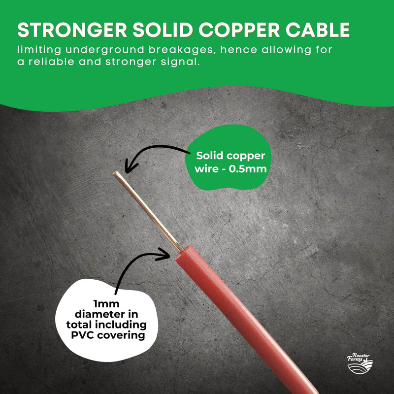 300m Boundary Wire - Solid Copper Dog Fence Underground Invisible Red Cable — image 4