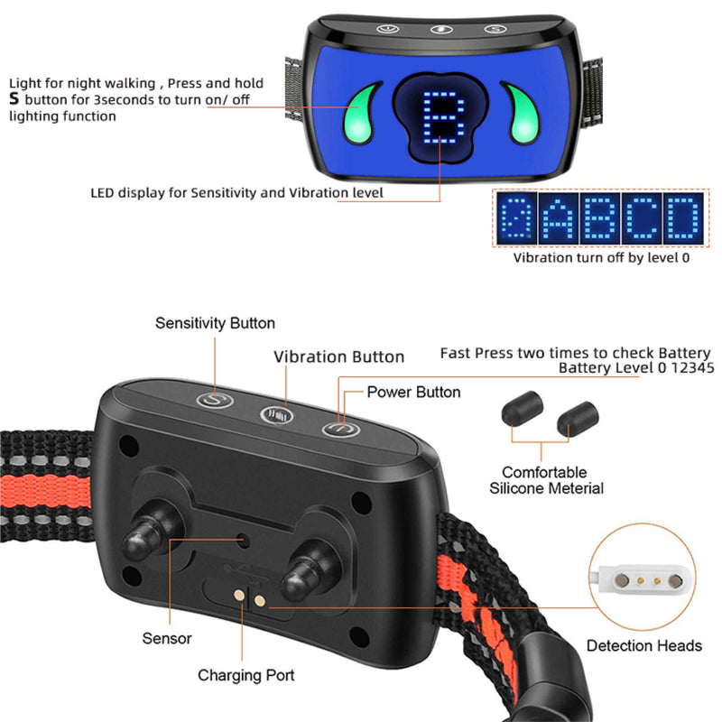 Dog Bark Collar - Vibration Magnetic Charging Waterproof Smart Barking Detection — image 6