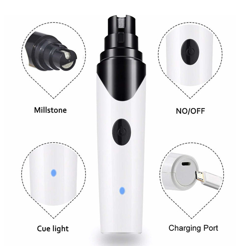 Pet Nail Grinder Dog Cat Electric Trimmer Rechargeable Clipper Claw Filer N8 — image 3