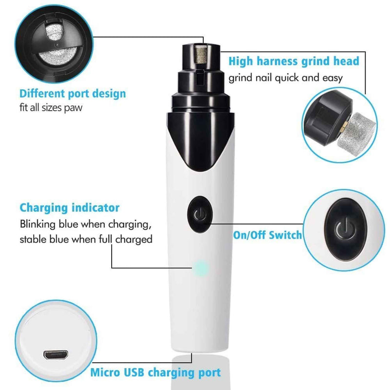 Pet Nail Grinder Dog Cat Electric Trimmer Rechargeable Clipper Claw Filer N8 — image 7