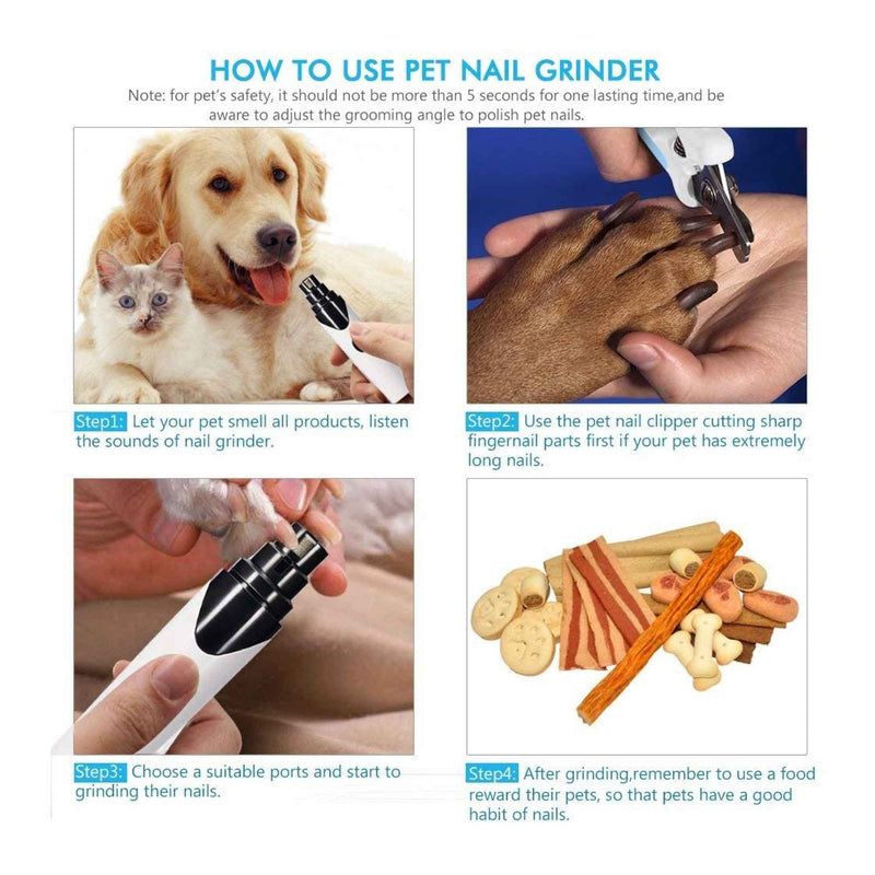 Pet Nail Grinder Dog Cat Electric Trimmer Rechargeable Clipper Claw Filer N8 — image 10