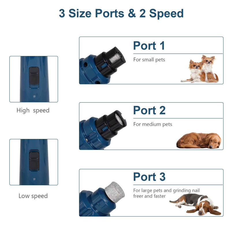 LED Light Pet Nail Grinder Dog Cat Electric Trimmer 2 Speed Rechargeable Filer — image 3