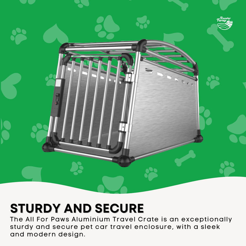 Aluminium Dog Travel Crate 63x68x88cm - Large Pet Car Transport Cage Kennel Box — image 3