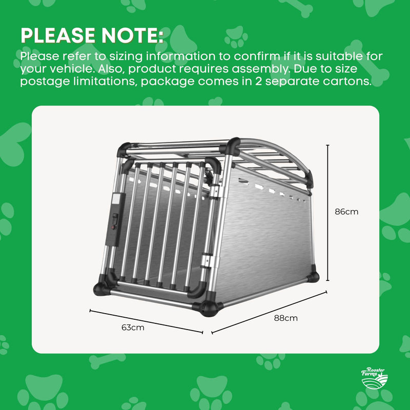 Aluminium Dog Travel Crate 63x68x88cm - Large Pet Car Transport Cage Kennel Box — image 7