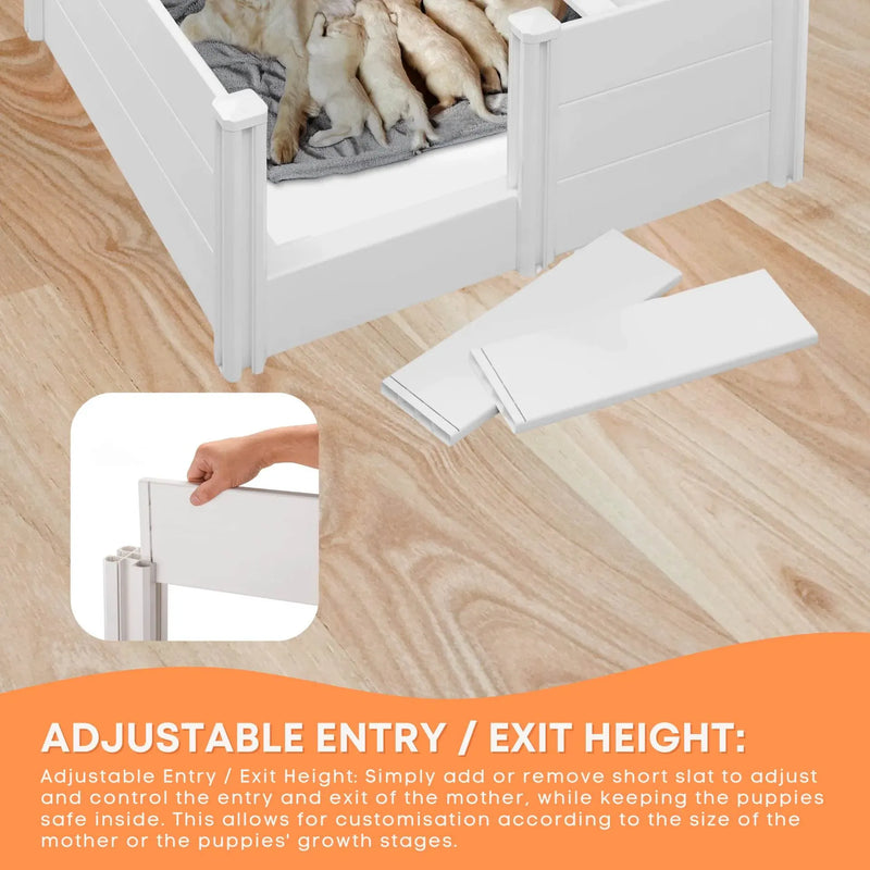 Rooster Farms 0.95m PVC Dog Whelping Box Puppy Birthing Pen - Anti-Crush Rail — image 6