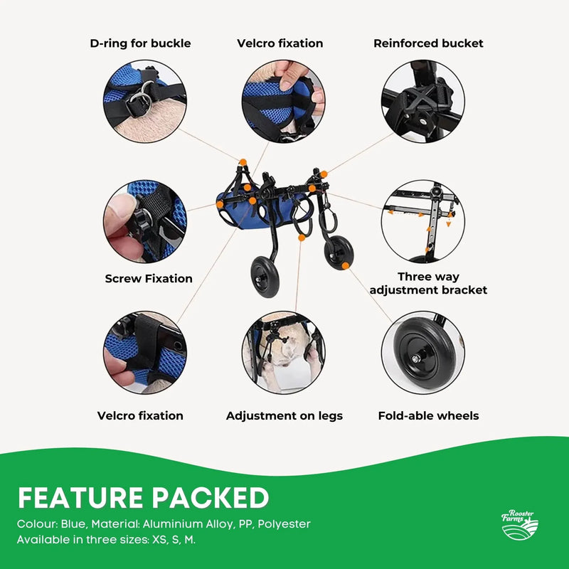 Rooster Farms Little Dog Wheelchair XS Harness - Adjustable Back Leg Aid — image 6