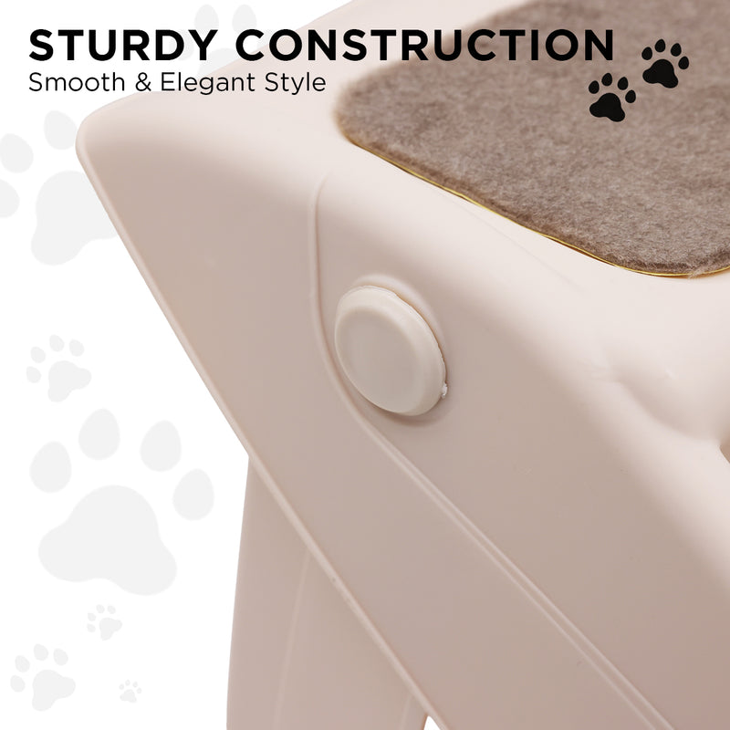 Furtastic Foldable Pet Stairs In White - 50cm Dog Ladder Cat Ramp — image 8