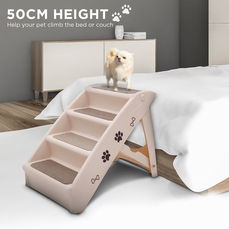 Furtastic Foldable Pet Stairs In White - 50cm Dog Ladder Cat Ramp — image 9