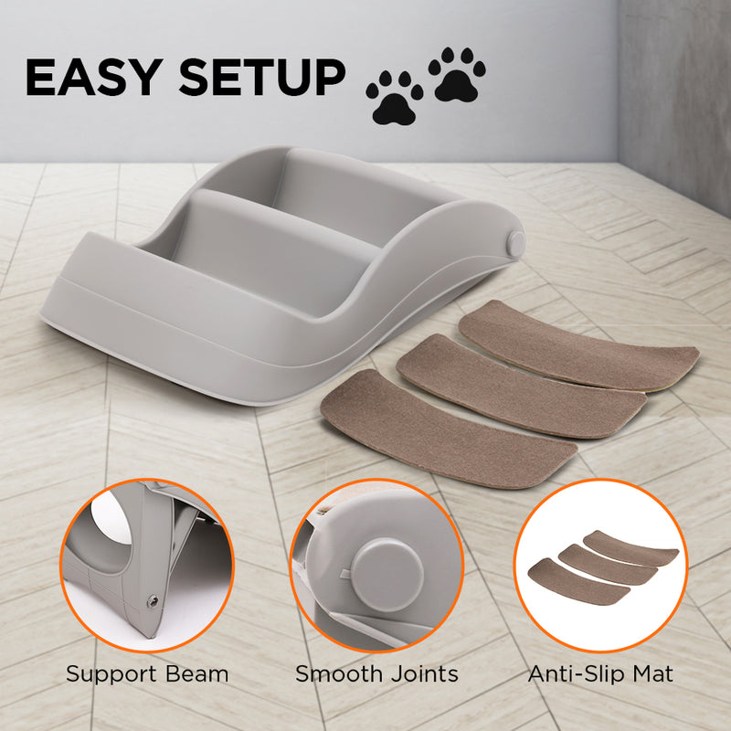 Furtastic Foldable Pet Stairs In Grey - 38cm Dog Ladder Cat Ramp — image 6
