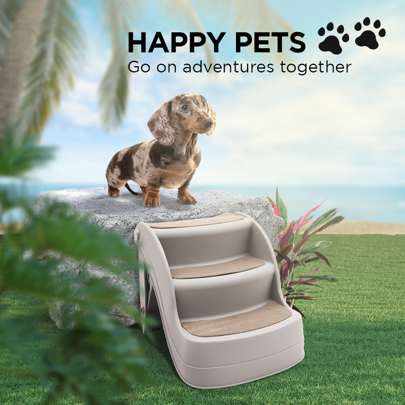 Furtastic Foldable Pet Stairs In Grey - 38cm Dog Ladder Cat Ramp — image 9