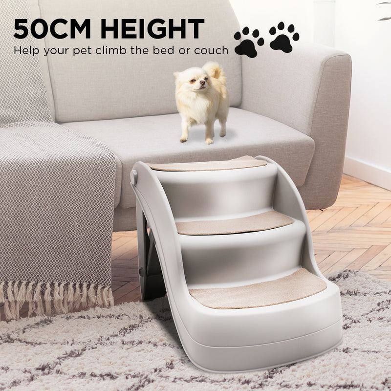 Furtastic Foldable Pet Stairs In Grey - 38cm Dog Ladder Cat Ramp — image 12