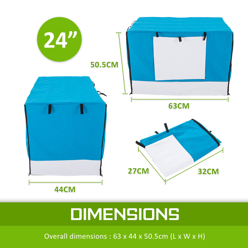 Cage Cover Enclosure for Wire Dog Cage Crate 24in BLUE — image 11