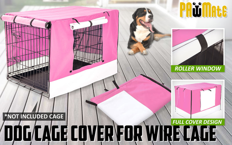 Cage Cover Enclosure for Wire Dog Cage Crate 42in PINK — image 2