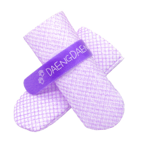 Disposable Anti-Slip Dog Boot Socks, 28 Pack (M, Violet)