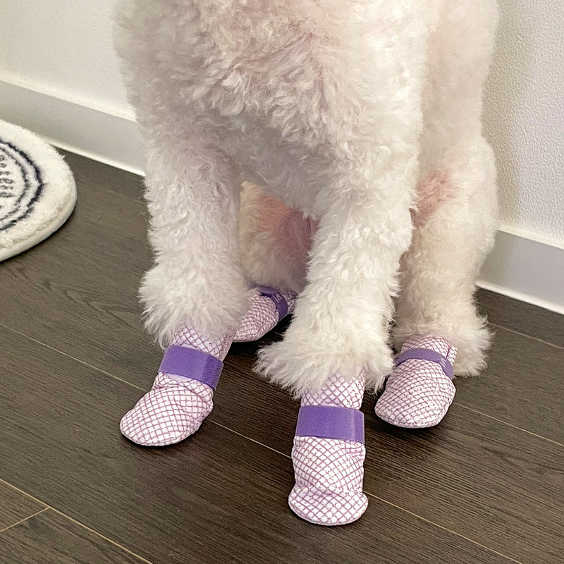 28pc X Dog Shoes Waterproof Disposable Boots Anti-Slip Pet Socks M VIOLET — image 10