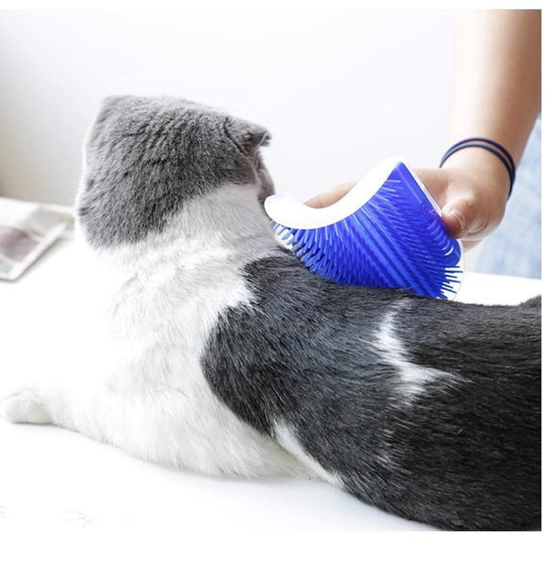 Cat Self Groomer Catnip  Dog Cat Toy Corner Groomer Wall Corner Scratcher Comb Grooming Massage Brush Blue — image 4