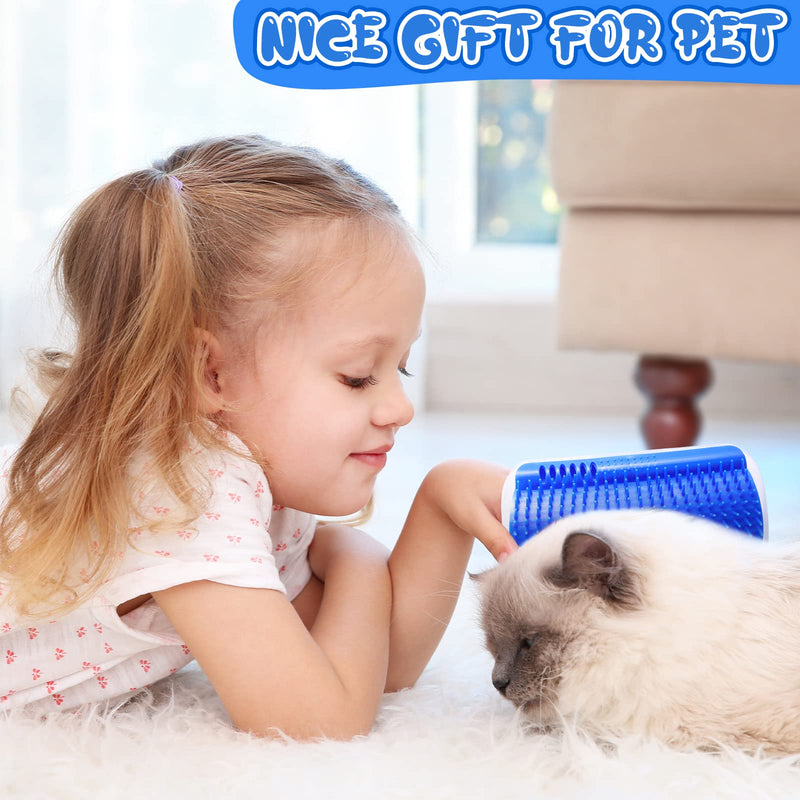 Cat Self Groomer Catnip  Dog Cat Toy Corner Groomer Wall Corner Scratcher Comb Grooming Massage Brush Blue — image 6
