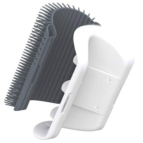Wall-Corner Cat Self-Groomer Brush with Catnip