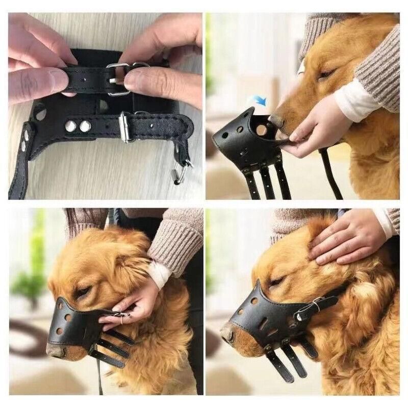 Leather Dog Muzzle – Anti-Bite & Anti-Chew, Brown (L) — image 5