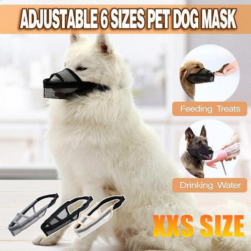 Adjustable Dog Muzzle – Anti-Bite & Anti-Chew, Grey (XXS)