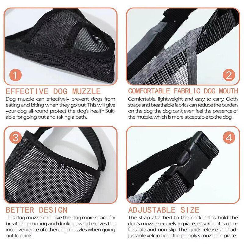 Adjustable Dog Muzzle – Anti-Bite & Anti-Chew, Grey (XXS) — image 4