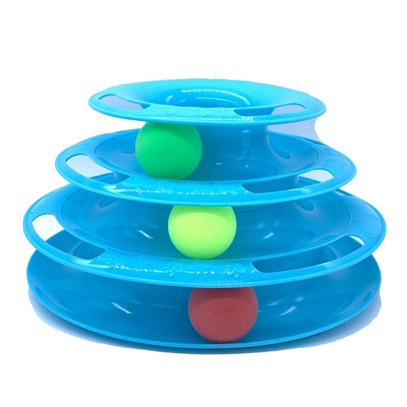 Funny Cat Toy Plastic Tower Interactive Track Ball Playing Game - Assorted Colours — image 3