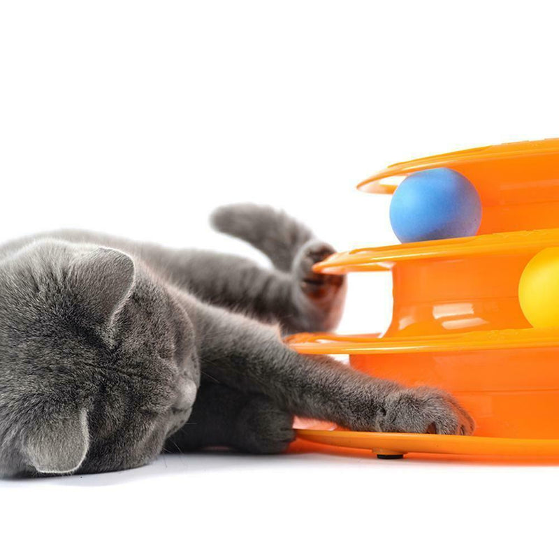 Funny Cat Toy Plastic Tower Interactive Track Ball Playing Game - Assorted Colours — image 6